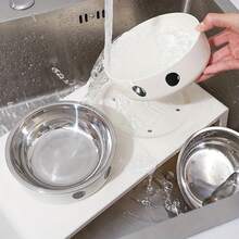 Cuencos elevados para comedero de perros, soporte elevado con cuencos dobles de acero inoxidable para alimentos y agua para perros pequeños, medianos y grandes KYX8 - Ojos grandes-A - Ver 5