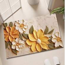 1/3 Stück rutschfeste, saugfähige Badezimmermatte, Silikonmatte, Retro-Muster Badezimmer, U-förmige Toilettenvorlage, saugfähige Fußmatte für das Waschbecken, 2,5 mm Dicke Weihnachtsdekoration Küchenteppich