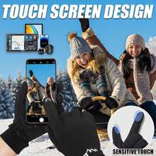Guantes de Invierno para Hombres y Mujeres - A-115 Frío-(75% Caliente) Negro - Ver 11