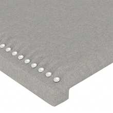 vidaXL Testiera a LED Grigio Chiaro 180x5x118/128 cm in Tessuto - Grigio - Visualizzare 5