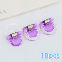 10 buc cleme transparente colorate, cleme solide pentru clasificarea fișierelor în stil minimalist, potrivite pentru sortarea fișierelor de la birou și școală.