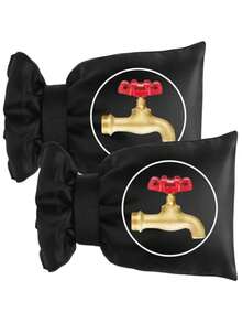 1 pieza Cubierta de grifo de estilo vintage para exteriores - Protección contra congelación con franja reflectante, protector de grifo aislado de poliéster universal antihielo con accesorios de instalación, se ajusta a conectores de Norteamérica, compatible con válvulas de caja de tinta, superficie sin terminar