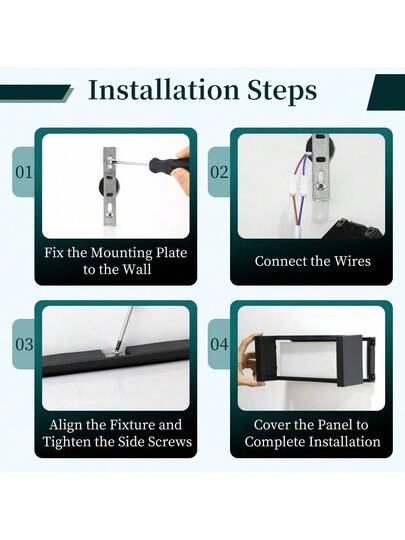 1pc IP65 Waterproof LED Wand Light, s, 6500K Cool Wit Or 3000K Warm White, AC85 365V, 25W Rectangular Moderne Spotlight, Garden, Porch, Balcony, Stairs, Parking Lot Corridor Lighting, Outdoor Lighting Front Door, Patio Fixture, AC8, Lamp view 11