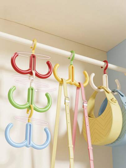 1 件多巴胺收纳挂钩，360 度旋转，可堆叠可拆卸配色帽包挂钩，衣柜斜挎包收纳挂钩
