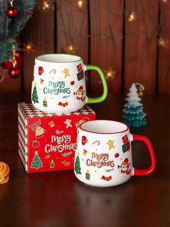 1 个圣诞杯，带有圣诞毛衣浮雕图案，11.8 盎司圣诞马克杯，配有可爱的圣诞树姜饼人糖果，用于咖啡牛奶水拿铁摩卡卡布奇诺完美的圣诞礼物节日餐具、圣诞装饰、圣诞礼物