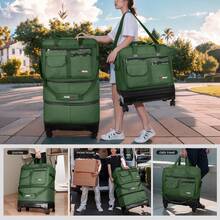 NEW YORK XPRESS 36" Collapsible Suitcases With Wheels,Expandable Foldable Luggage Bag With Hardshell Base Case,Large Capacity Rolling Travel Bag For Home Storage&Trip - 綠色 - 查看 8