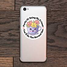 1 Stück Aufkleber "Vorteile davon, mein Freund zu sein: Du wirst die Normale sein", sarkastischer, witziger Aufkleber für Laptop, Wasserflasche & Bürodekoration, einzigartiges Freundschaftsgeschenk für sie, süße ästhetische Dekoration, langanhaltend & wasserfest