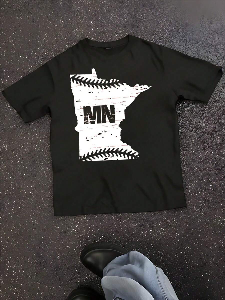 Minnesota Baseball T-Shirt - 黑色 - 查看 1