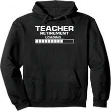 Funny Teacher Retient Loading Progr Bar Countdown Pullover Hoodie - Black 1 - View 1