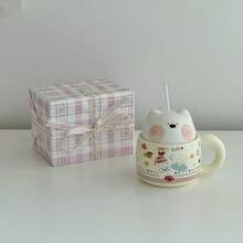 可爱 3D 西高地梗幼犬无柄酒杯，高品质陶瓷杯，女士生日礼物 - 彩色 - 查看 14