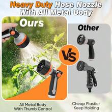 Garden Hose Nozzle Sprayer, Heavy Duty Metal Spray Nozzle With 10 Spray Patterns, High Pressure Hand Sprayer With Thumb Control On Off Watering Plants, Lawns, Car Pet Washing - Black - View 7