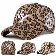 1pc Women's Leopard Print Baseball Cap NY Logo, New York, Outdoor Adjustable Sun Protection Casual Hat, Suitable For Spring, Autumn Trips, Beach, Party - Multicolor - View 11