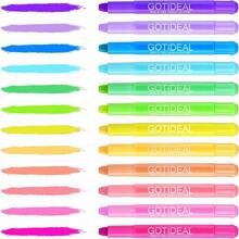 Bible Highlighters, 12 Pack Assorted Colors Gel Highlighters Pens Set, Wax Bible Markers Study Journaling School Book Supplies