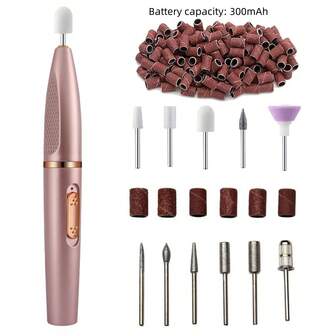 Professional Electric Nail Drill Kit, USB Nail Drill Polishing Machine With 11pcs Replaceable Drill Bits And Sanding Bands, For Cuticle Removal, Polishing, Acrylic Nail Care Tools, Holiday Gift