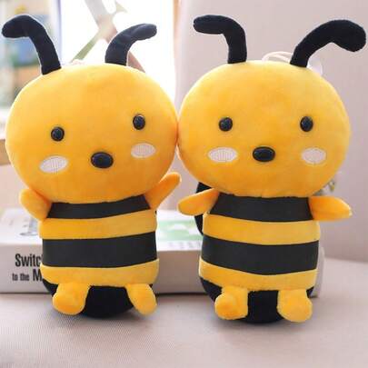 1pc Plush Bee Stuffed Animal Toy, Soft Plush Doll For Kids Room Decor, Cute Plush Toy Suitable For Birthday Party, Easter, Christmas, Halloween, Thanksgiving, Fun Home Sofa Decor (There May Be Slight Color Differences Due To Batch Production, But The Actual Product Will Be Close To The Promotional Image)