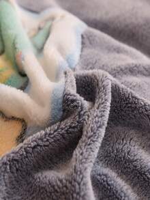 1 件可爱小恐龙雪花法兰绒羽绒被套，1*羽绒被套，无填充，亲肤，柔软舒适，可爱简约 - 深灰色 - 查看 6