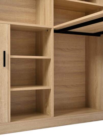 Computertisch,Regal Schreibtisch,Schrankschreibtisch Arbeitstisch, Schrankschreibtisch, Nature 120cm view 4