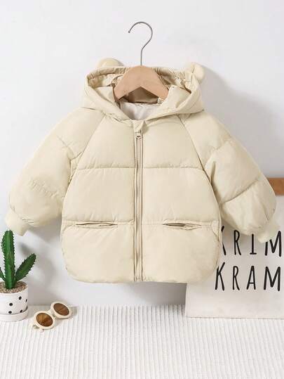 1 pieza Abrigo acolchado informal para niños pequeños, invierno