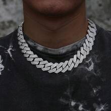 Heavyweight 20mm Cuban Chain! The Ultimate Hip-Hop Necklace, Suitable For Both Men And Women. Perfect For Punk-Inspired Layering, This Unisex Piece Makes An Ideal Birthday Or Party Gift. - 白金 - 查看 4