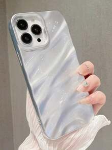 1 Pc Apple Glitter Liquid Case Compatible With IPhone 14 Pro Max/13/12/11 Protective Cover Compatible With IPhone 15 Pro Max/15 Pro/15 Waterproof Shockproof Anti-Fall Scratch Resistant - Silver - View 2