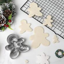 طقم قوالب قطع بشكل رجل الزنجبيل، قوالب من الفولاذ المقاوم للصدأ بشكل رجل الزنجبيل لقوالب الكوكيز والفوندان في عيد الميلاد، من كبير بقياس 4.7 بوصة إلى صغير بقياس 1.2 بوصة