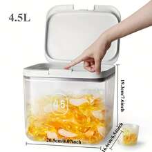 洗衣液分配器，带一键盖，方便洗衣房整理。透明PET洗衣粉容器，带量杯。洗衣胶囊容器有2.8升、4.5升和5.5升三种规格。浴室配件，房间装饰 - 透明 - 查看 13