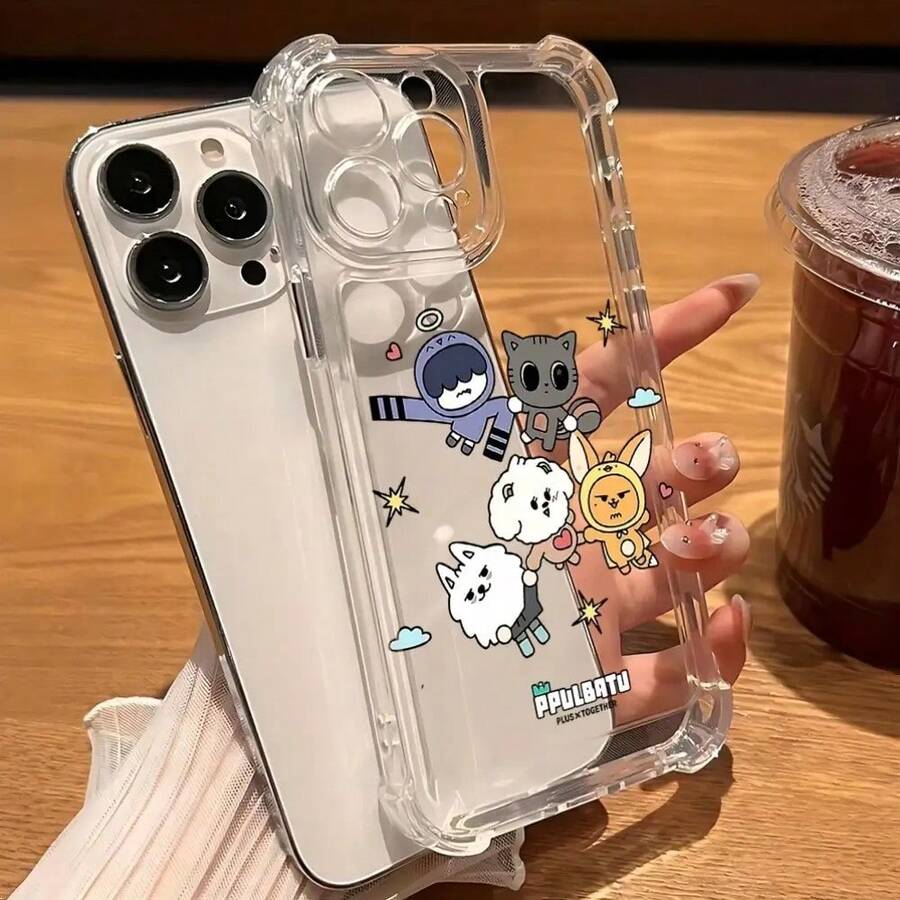Kpop Group T-TXT-S Phone Case Compatible With For Iphone 16 15 14 13 12 11 Pro Max X XR XSMAX 8 7 Plus Shockproof Transparent Soft Back Cover - 混合顏色1 - 查看 1