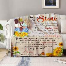 To My Sister,Super Soft Flannel Printed Blanket,As Birthday Gifts, Family, Wedding, Souvenir Blankets, Polyester Blankets Suitable For All Seasons, Washable, Machine Washable, Lightweight, Breathable, Comfortable, Warm, Unique, 280gsm For Him, Her Personalized Ideal Gifts For Her,Perfect Nap, Camping, Travel, Home, Daily Life, Office Decoration, Birthday, Anniversary, Valentine's Day, Thanksgiving, Christmas, Halloween, Wedding, New Year Gifts ,Sofa,Bed,Car,Bedroom,Living Room,Office,  Outdoor Camping, Beach,Wall Decoration - 多色7 - 查看 3