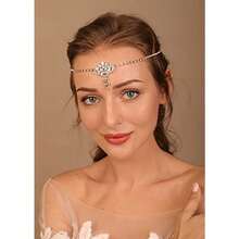 Wedding Head Chain Crystal Headpiece Princess Forehead Rhinestones Tassel Chain Hair Jewelry For Women And Girls Gold#SSDD B BJNHMJ