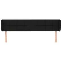 vidaXL Kopfteil Mit Ohren Schwarz 183x23x78/88 Cm Stoff - Black - View 3