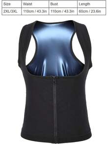 Chaleco Sauna para Mujer, Chaleco de Sudor, Camiseta sin mangas de sauna con corsé delgado,  para Mujer Gym, Corsé de entrenador de cintura, Chaleco con cremallera Reducir Cintura Abdomen (S/M) - 2XL / 3XL - Ver 6