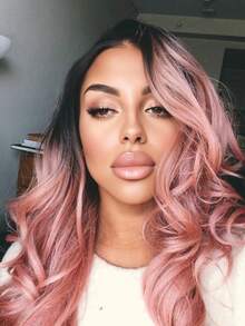 Ombre Pink Body Wave Human Hair Wigs With Dark Roots Natural Looking For Women 13x4x1 Lace Front Wigs T Part Lace Wigs Middle Part Ombre Wigs For Daily Party Halloween Use - Bắt nguồn từ & Ombre - Xem 7