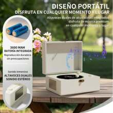 Reproductor De Cd Recargable Con Altavoces - Blanco - Ver 5