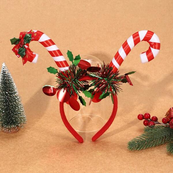 1pc Christmas Hair Bands - Candy Cane Design Hair Bands - Novel Hair Accessories - Christmas Party Holiday Gifts - Make Your Appearance More Beautiful - Christmas Gifts Suitable For Friends
