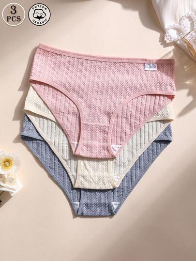 3 Packungen Damen Unterwäsche mit niedriger Taille und nahtlosem Waffelmuster: Weiche, atmungsaktive und dehnbare Höschen für Yoga & Alltag