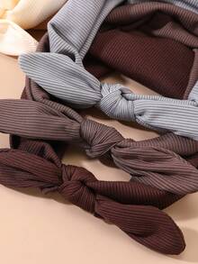 Set de 6 diademas de orejas de conejo de unicolor elegante y minimalista en colores oscuros, adecuadas para atuendos diarios de otoño/invierno, accesorios para el cabello, diademas cálidas y pañuelos para mujeres