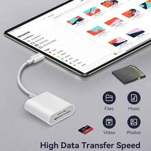 USB C 转 SD 卡读卡器，Type C 转 SD/Micro SD 存储卡读卡器适配器兼容 iPhone 15、16、笔记本电脑、平板电脑、智能手机。 - 白色 - 查看 8