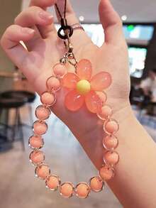 Pink Mobile Phone Lanyard, Korean Pearl Flower Decoration, Key Chain Key Chain Bag Pendant Bag Pendant Bag Ornaments Chain Bag Hanging Ornaments, Suitable For Mobile Phones, Bags, Key Chains, Etc. Suitable For Girls, Women, College Students, New Employees, White-Collar Women Gift Accessories Decoration. Car Pendants, Women'S Key Chains, Key Pendants,