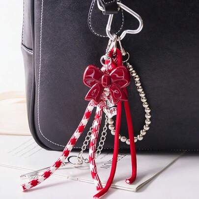 Angola rote Herz Schleife Schlüsselanhänger Taschenanhänger Geschenk DIY Geldbörse Zubehör DIY Geldbörse Herstellung Auto Zubehör für Frauengeschenke