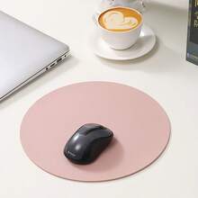 1pc Small Round Single/Double-Sided Solid Color Mouse Pad, Non-Slip Computer Office Gaming Desk Mat For Women