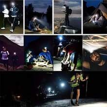 Buy 1 Get 1 Free, Total Of 2pcs Multifunctional 5LED Headlight Head Mounted Flashlight Outdoor USB Charging Fishing Headlight Strong Bald Head Light 4-Mode Headlight Flashlight, Used For Outdoor Running, Hunting, Hiking, Camping - Black - View 4