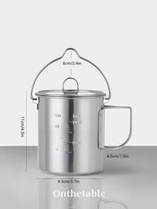 1pc Outdoor Folding Camping Cup, Portable Stainless Steel Collapsible Water Cup, Coffee Mug, Camping Mug, Heating Capable, Outdoor Beer Cup, Multi-Functional Camping Cookware, 750ml