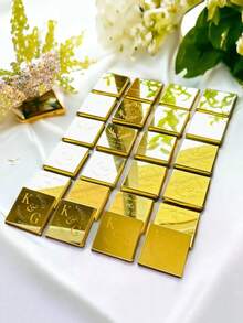 Personalized Wedding Chocolate Favors Tags Custom Arcylic Mirror Gold Or Silver Party Tags For Guest Gifts Custom Christening Baby Shower Name Tag For Party Not Included Chocolate - Multicolor - View 5