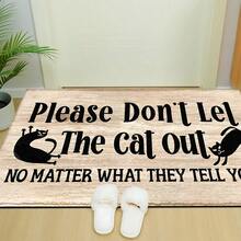 1pc Cute Cat Pattern Printed Rug, Faux Wool Mat - Highly Absorbent, Easy To Clean, Suitable For Home Decor, Farmhouse, Entryway, Indoor, Room, Kitchen, Dining Room, Small Office/Home Office, Sink, Laundry Room, Doormat, Kitchen Mat, Non-Slip Mat