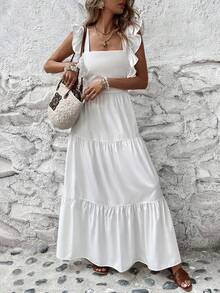 Long White Beach Dress Summer Long New Year Dress - 白色 - 查看 2