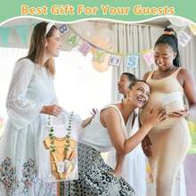 D6 Set Baby Shower Prizes For Game Winners AdultsClothing Shaped Charcuterie Board Set Thank You Card And Gift Bags For Baby Shower Wedding Bridal Shower Favors Bamboo Color - 如圖 - 查看 4