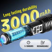 Outdoor Super Bright LED Flashlight, Rechargeable Home Strong COB Handheld Flashlight With Tail Magnet Light, Multiple Lighting Modes, Suitable For Camping, Maintenance, Fishing, Emergency Situations, Outdoor Activity Lighting - màu đen - Xem 3
