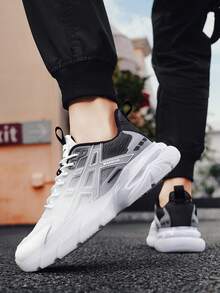 WARRIOR Casual Men's Shoes, Comfortable & Versatile Slip-On, Contrast Color Flat Casual Walking Sneakers, Lace-Up Soft Bottom Casual Shoes, Low-Top Outdoor Flat Shoes, Round Toe Low Heel Non-Slip Solid Color Soft Bottom Hiking Shoes, Men's Low-Top Leather Sports Skateboard Shoes