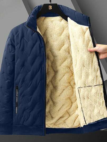 (Autumn/Winter) Men's Outdoor Stand Collar Commuter Warm Jacket, Sports Ultrasonic Fashion Travel Warm Jacket, Running Workout Sports Fitness Camping Windproof Fleece Lined Hooded Windbreaker Jacket, Boyfriend Style Must-Have Windproof Jacket For Men, The Best Gift For Boyfriend In Autumn/Winter