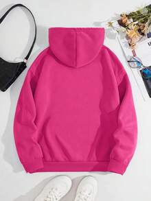 Mujer003 Sudadera de mujer invierno sudadera de manga larga cómoda suave  Sudadera de color rosa vibrante con mensaje motivador que dice "TO THE PERSON BEHIND ME: YOU ARE AMAZING, BEAUTIFUL, AND ENOUGH. Remember that", perfecta para expresar apoyo y - Rosa Fucsia - Ver 2